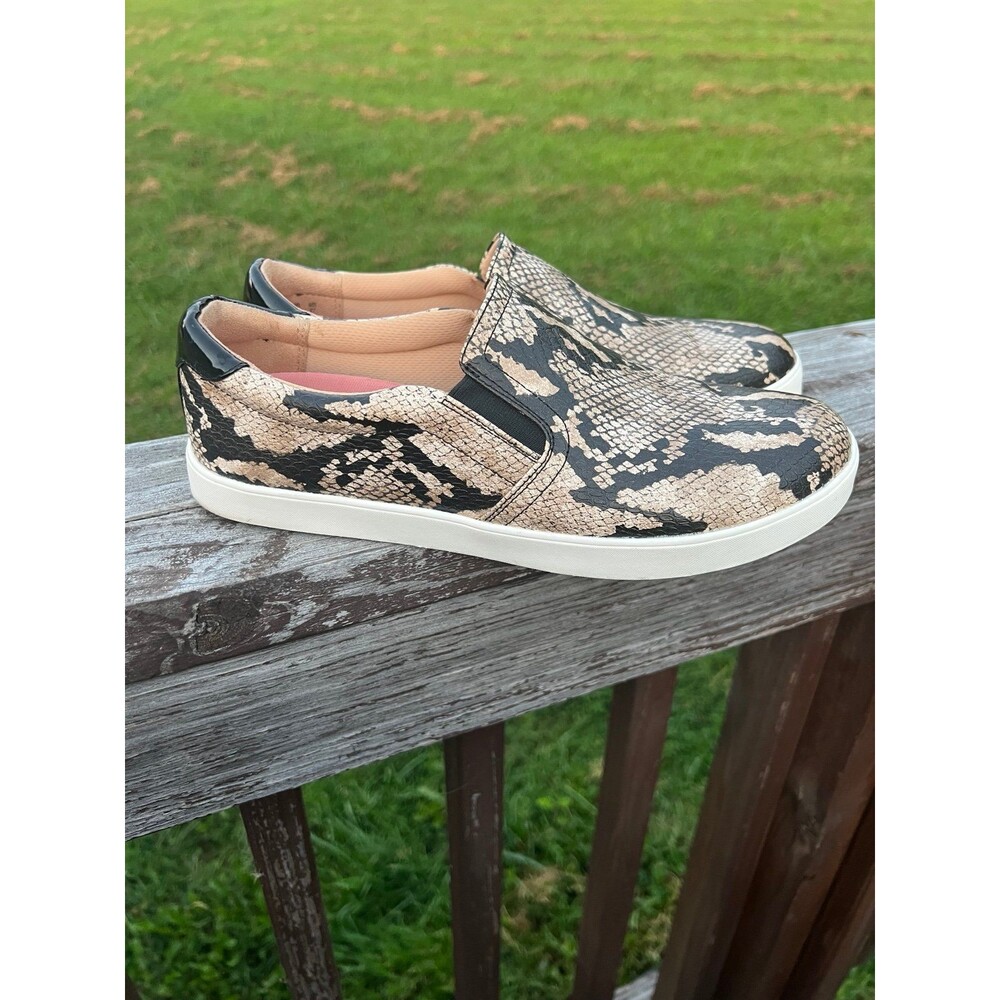 Dr Scholls Madison Be Free Snake Skin Slip On Loafers Black/Tan Shoes US Size 10 - Picture 4 of 6